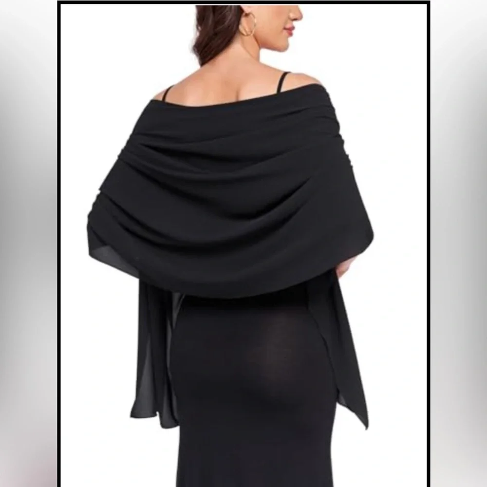 Chiffon Shawl Wrap for Wedding Evening Dress Cover Up Scarf Bridal Pashmina